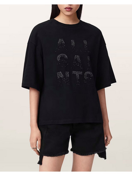 ALL SAINTS STACKS AMELIE TEE W151JE-BLACK Black