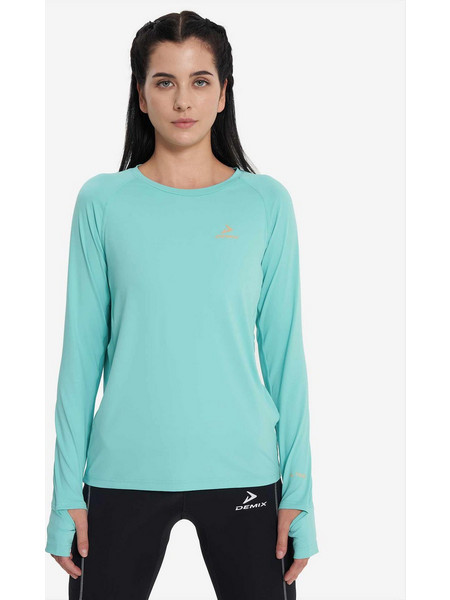 DEMIX Γυναικεία μπλούζα W D Running Trail LS T-shirt GREEN γυναίκες