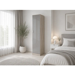 Genomax Μονόφυλλη Ντουλάπα Ρούχων Γκρι 39x50x185cm