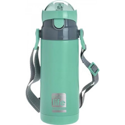 Ecolife Παιδικό Μπουκάλι Θερμός Ανοξείδωτο BPA Free με Καλαμάκι Πράσινο Mint 400ml