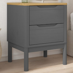 vidaXL Κομοδίνο FLORO 45x39x57 εκ. από Μασίφ Ξύλο Πεύκου - Γκρι