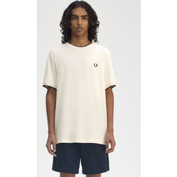 Fred Perry Ανδρική Μπλούζα Crepe Pique T-Shirt M8585-560 Εκρού
