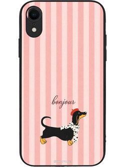 Sonique Stripe Stories Series Θήκη με Σχέδιο «Bonjour Puppy» (iPhone XR)