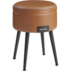 Vasagle Σκαμπό Σαλονιού Δερμάτινο PU Brown LOM005K01