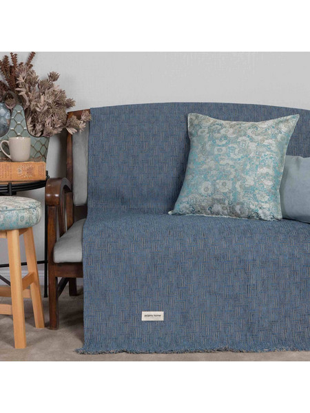 Aslanis Home Ριχτάρι Τετραθέσιο 180x350cm Basic Collection 24 Blue Sαρρη