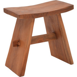 Σκαμπό Shogun pakoworld teak ξύλο σε φυσική απόχρωση 46x28x46εκ
