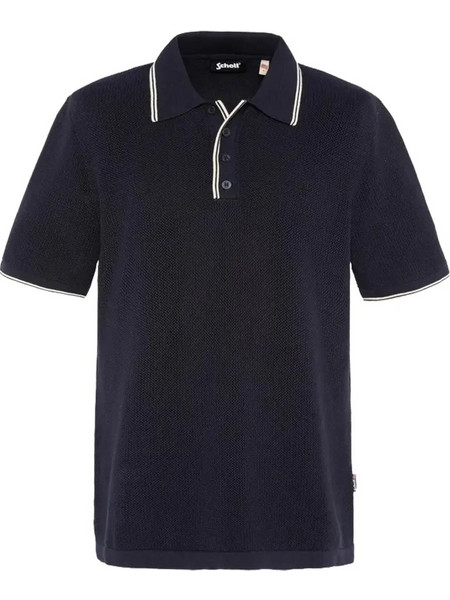 Schott PSBarrett Vintage Spirit Ανδρική Μπλούζα Polo Navy Μπλε PSBARRETT-NAVY