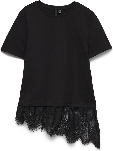 VERO MODA VMBRIT SS O-NECK LACE T-SHIRT JRS 10353960-BlackDtm Lace Black