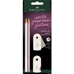 ΣΕΤ FABER CASTELL 218481 SPARKLE II COCONUT / ROSE (2 ΜΟΛ.ΓΟΜ.ΞΥΣΤ)