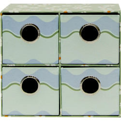 Συρταριέρα Με 4 Συρτάρια Flowers Green Ancor