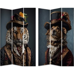 ΠΑΡΑΒΑΝ ΚΑΜΒΑΣ ΕΚΤΥΠΩΣΗ ΤΙΓΡΗΣ - ΣΚΥΛΟΣ ΜΑΥΡΟ - ΚΑΦΕ 120x2.5x180cm|810-00084