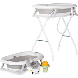 Chipolino Aqua Care Πτυσσόμενη Μπανιέρα 78 cm με Βάση & Αξεσουάρ Γκρι
