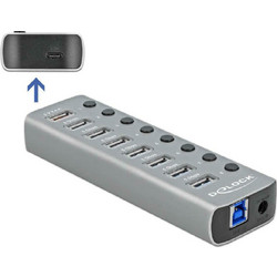 DeLOCK 63264 USB Hub 3.0 USB-A με 9 Θύρες USB-A & Εξωτερική Παροχή Ρεύματος