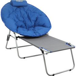 Oztrail Jupiter Moon Chair With Footrest Ξαπλώστρα Παραλίας Μεταλλική Πτυσσόμενη Μπλε Γκρι OZT-321
