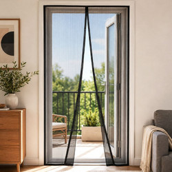 Μαγνητική Σίτα Μπαλκονόπορτας Μαύρη 100x220cm