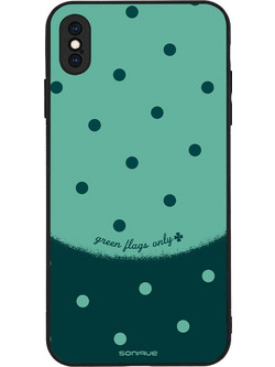Sonique Delulu Polka Era Series Back Cover Green Flags (iPhone XS Max)
