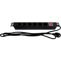 Πολύμπριζο 1U για rack 7 σούκο, 16A, 3500W Max