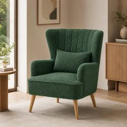 Πολυθρόνα Μπουκλέ (79x76.5x95.5) Spitishop Embrace Green/Natural