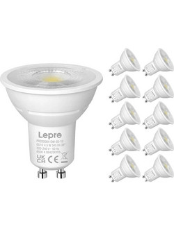 LEPRO 200084-DW-EU-10 Λαμπτήρας LED GU10 με δυνατότητα ρύθμισης έντασης, 4,5 W, 345 lm, 6500 K, 38 10 τεμ. 200084-DW-EU-10