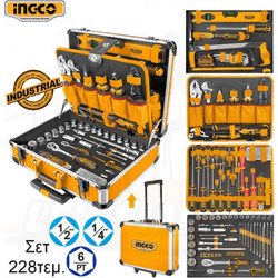 INGCO HKTHP52288 ΕΡΓΑΛΕΙΑ ΣΕ ΕΡΓΑΛΕΙΟΘΗΚΗ - ΒΑΛΙΤΣΑ ΑΛΟΥΜΙΝΙΟΥ ΣΕΤ 228 ΤΕΜ