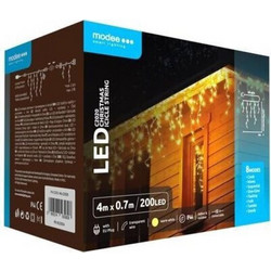 Modee Lighting Χριστουγεννιάτικα Λαμπάκια LED 200LED/4m/H70cm 4m Θερμό Λευκό