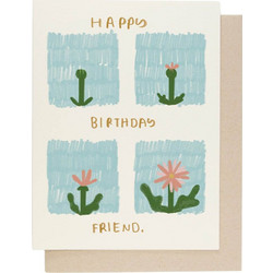 Ευχετήρια χειροποίητη κάρτα letter pressed ανάγλυφη People I've Loved Happy Birthday Friend Α2