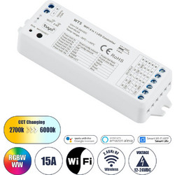 GloboStar 73010 Ασύρματος WiFi LED RGBW Controller IOS/Android 5in1 12-24V Max 180W 23538