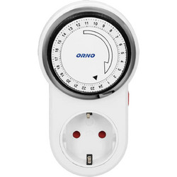 Αναλογικός design χρονοδιακόπτης πρίζας 24 ωρών με διαχωρισμό ανά 15' - Orno (OR-PRE-443(GS)) 28147