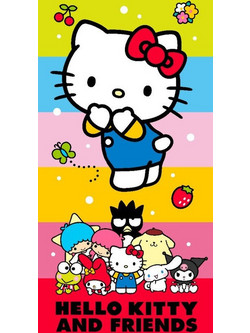 Hello Kitty Cute Friends Πετσέτα Μπάνιου & Θαλάσσης Γρήγορου Στεγνώματος 100% Πολυεστέρας 70x140 εκ