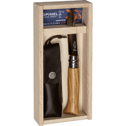 Σουγιάς Opinel No. 08 Olive wood + sheath in pencil box