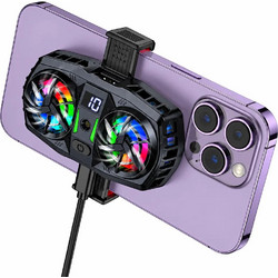 Cooler Κινητού Τηλεφώνου Hoco GM36 Mustango Ultra-silent RGB USB-A Θύρα για Φόρτιση Κινητού με 3-επίπεδα Έντασης