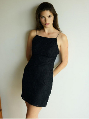 Ciel Concept Little Lace Mini Φόρεμα Μαύρο