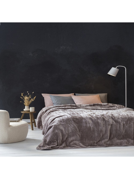Κουβέρτα Βελουτέ Coperta Cigar Beige Nima Ημίδιπλο 180x220cm Βελούδο,Polyester