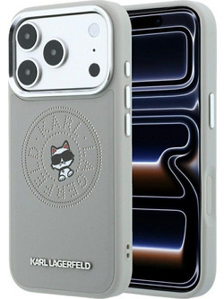 Karl Lagerfeld Leather Point and C Sketch MagSafe Θήκη Gray (iPhone 18 Pro / 17 Pro)