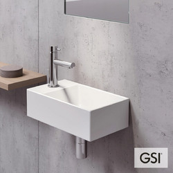 GSI Kube-X Επικαθήμενος Κρεμαστός Νιπτήρας Μπάνιου Πορσελάνης 40x23cm Λευκός 9484-300