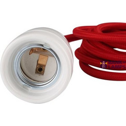 Lampholder E27 Design set with Textilee cable red SHAD