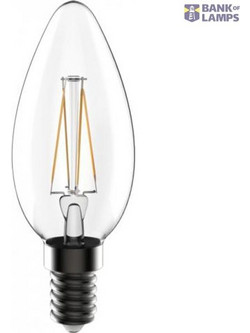 LED Filament Bulb - Candle C35 E14 5W 470lm 2700K Clear 320 - Dimmable