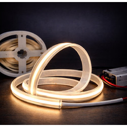 6174-50023 - Ledstrip Cob 12W IP68 Ww - Ταινία Led Τύπου Cob - 5 Μέτρα (1 Roll) - 12 Watt 24 Volt - 320 Led Ανά Μέτρο - 1220 Lumens Ανά Μέτρο - Στεγανή IP68 - Θερμό Λευκό 3000K Vencore