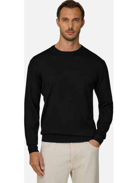 Boggi Milano Ανδρική Μπλούζα Polo Μακρυμάνικη Μαύρη BO26A018602