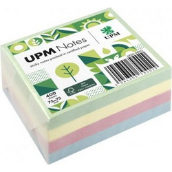 UPM NOTES EXTRA STRONG ΧΑΡΤΑΚΙΑ ΚΥΒΟΣ 4 ΧΡΩΜΑΤΑ ΠΑΣΤΕΛ 75X75MM 400Φ