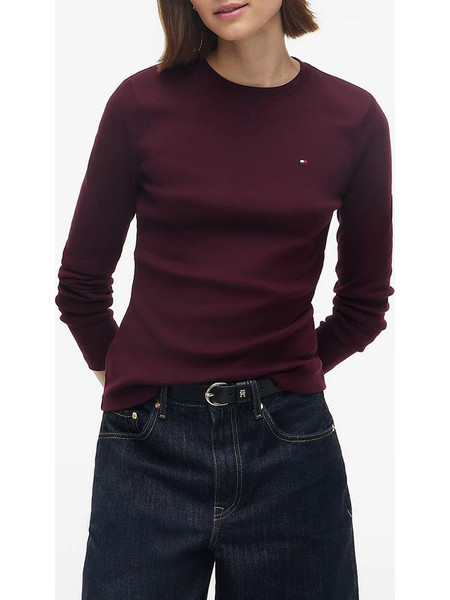 TOMMY HILFIGER CODY SLIM C-NK L/S T-SHIRT WW0WW53689-XIH DarkRed