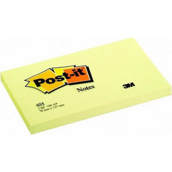 Αυτοκόλλητα Χαρτάκια 3M Post-it 76 x 127 mm (Κίτρινα) (100 Φύλλα) (655-6) (MMM655-6)