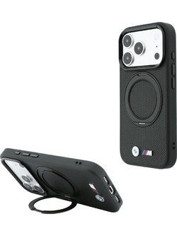 BMW Kevlar Ring Stand 360 MagSafe Θήκη iPhone 18 Pro / 17 Pro Black BMHMP18L26SWTKRSK