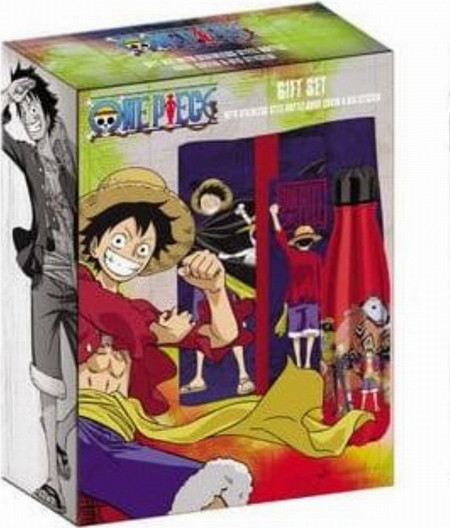 One Piece - Σετ Δώρου (Μπουκάλι, Αυτοκόλλητο, Κάλυμμα Βιβλίου)