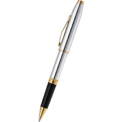 Cross Foundry - Polished Chrome with PVD Gold Appointments Rollerball Pen