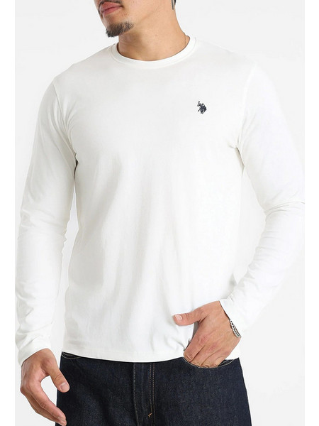 US POLO ASSN AKIO 000398 EH03 BASIC LS TSHIRT ΜΠΛΟΥΖΑ ΑΝΔΡΙΚΟ US44168002-101 White