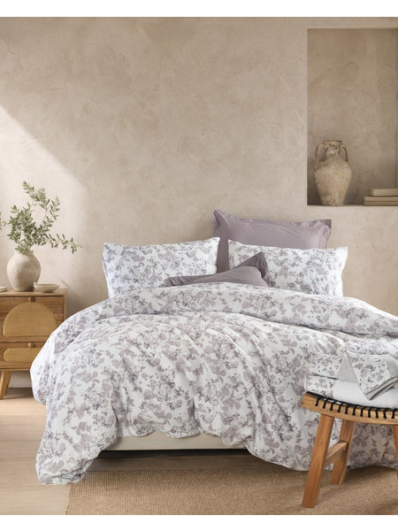 Παπλωματοθήκη Μονή Σετ Symbol Camelia White Cotton Rythmos (160x250) 2Τεμ