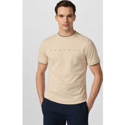 Hackett ανδρικό T-shirt με λογότυπο Classic Fit - HM5000125 Μπεζ
