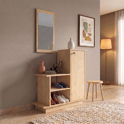 Έπιπλο εισόδου Cute Megapap χρώμα φυσικό οξιάς 90x35x95εκ