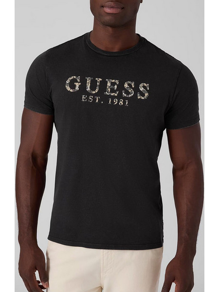 GUESS SS BSC GUESS TEXTURED LOGO TEE ΜΠΛΟΥΖΑ ΑΝΔΡΙΚΟ M6BI73K6674-JTMU JetBlack